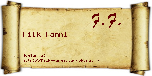 Filk Fanni névjegykártya